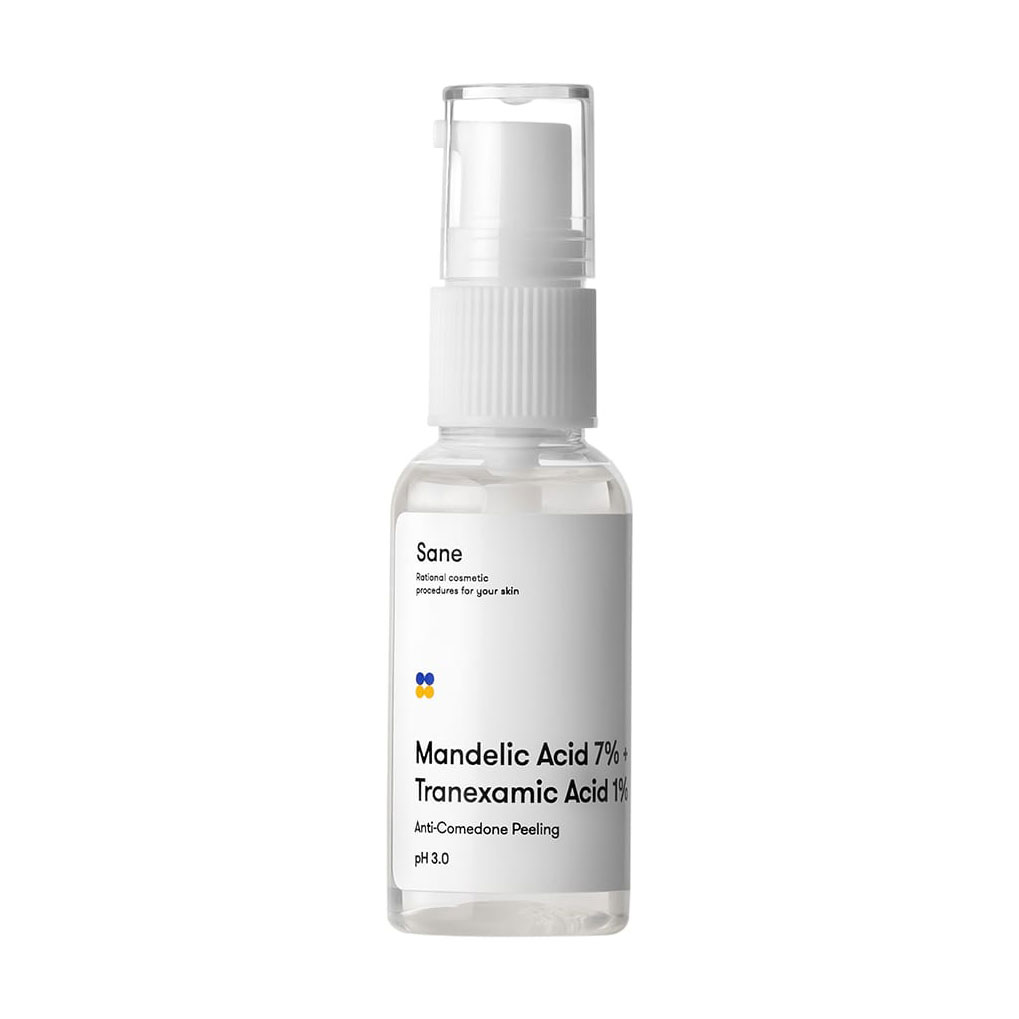 Пілінг для обличчя Sane Mandelic Acid 7% + Tranexamic Acid 1% з мигдальною кислотою, 30 мл